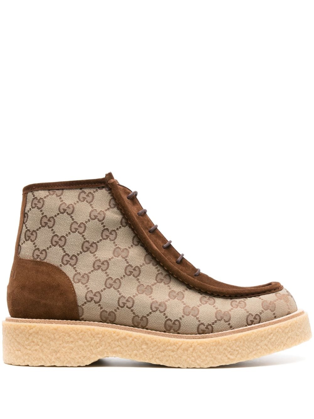 Gucci GG Supreme lace-up boots - Brown von Gucci