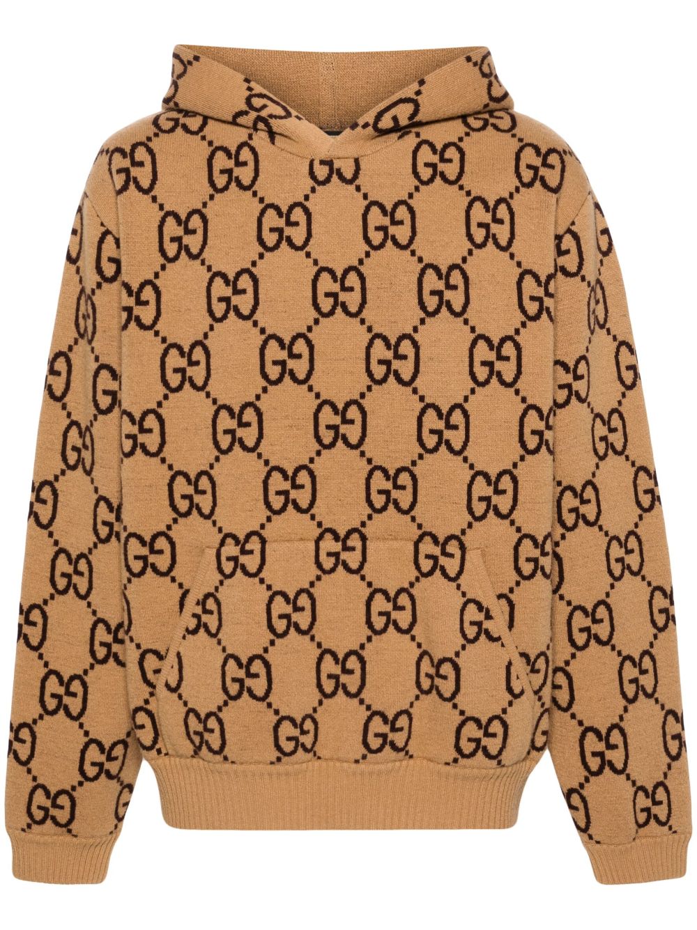 Gucci GG Supreme-pattern wool hoodie - Neutrals von Gucci