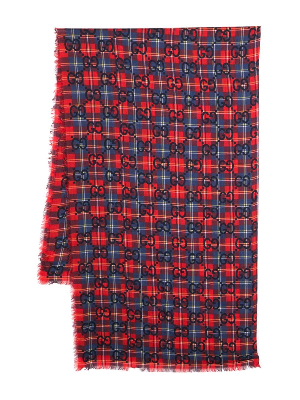 Gucci GG Supreme tartan scarf - Red von Gucci