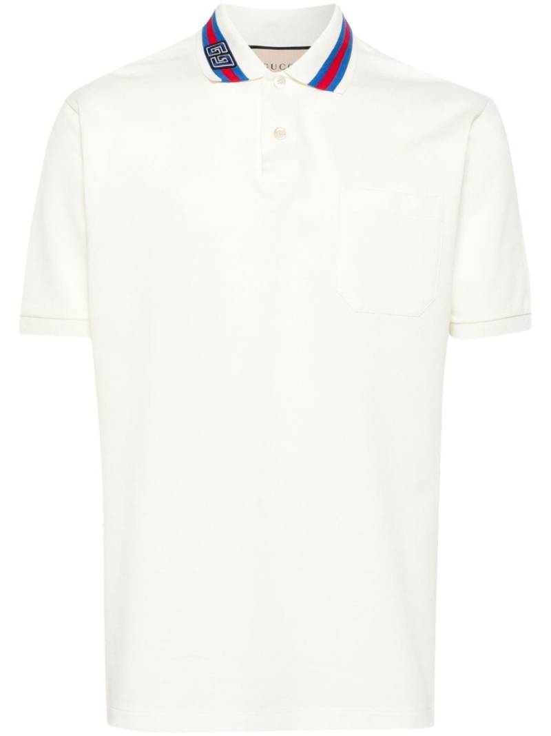 Gucci Square GG cotton polo shirt - White von Gucci