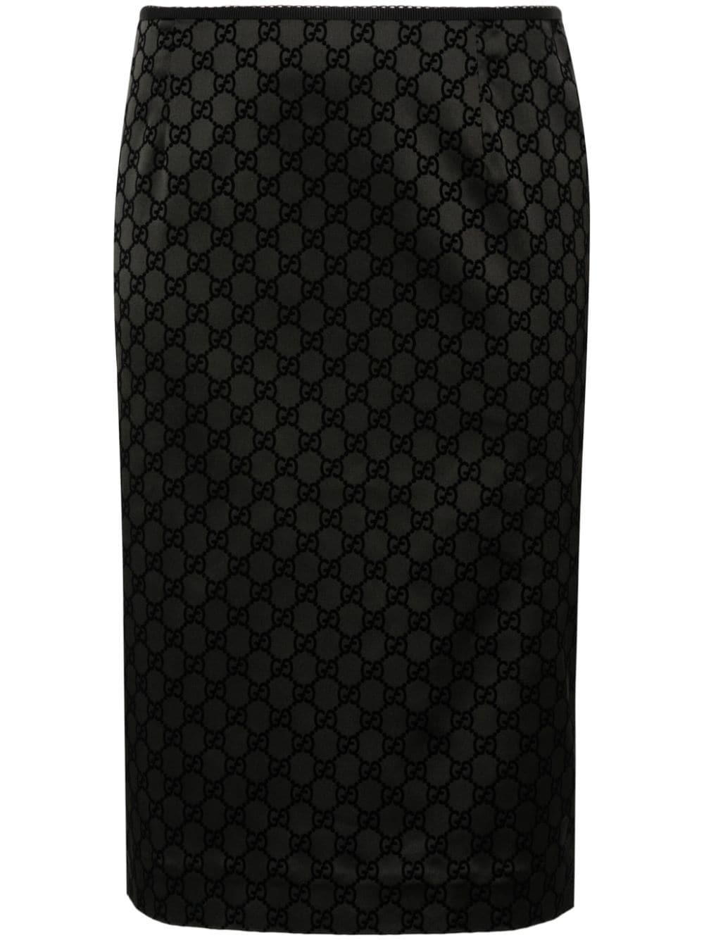 Gucci GG duchesse-satin midi skirt - Black von Gucci