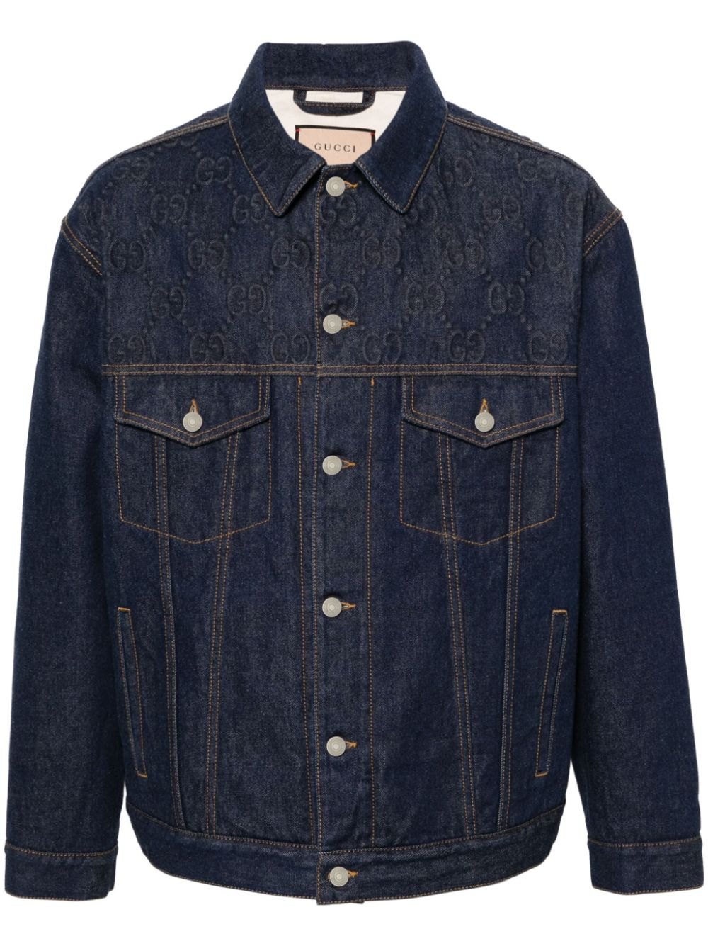 Gucci GG-embossed denim jacket - Blue von Gucci