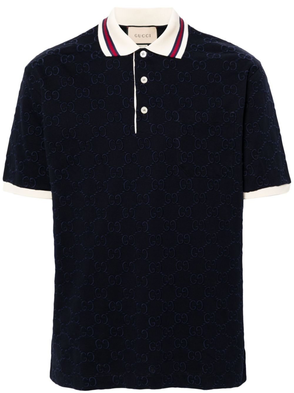 Gucci GG-embroidered cotton polo shirt - Blue von Gucci