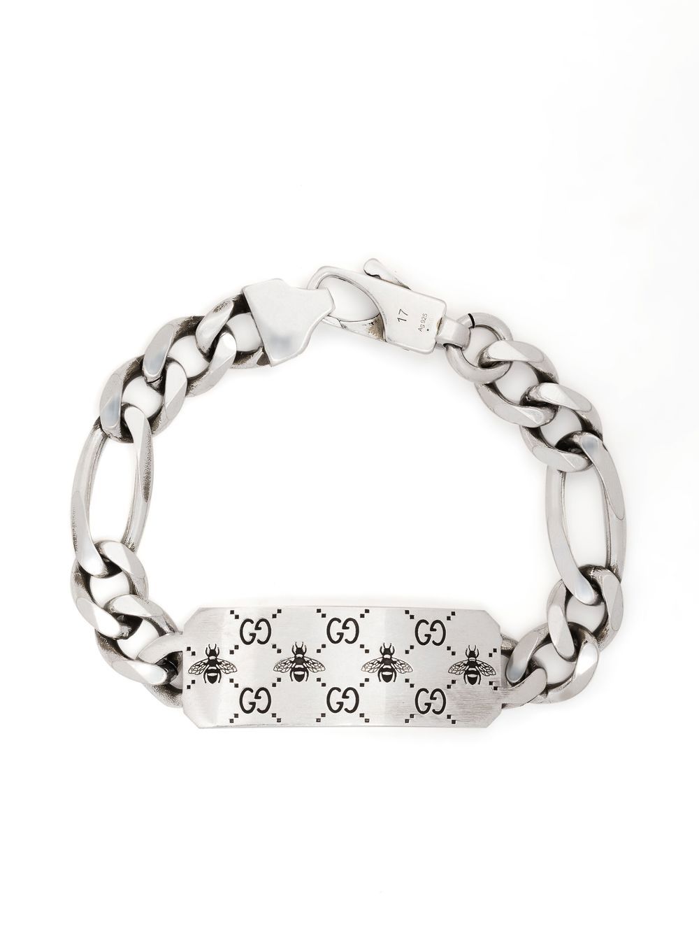 Gucci GG-engraved silver bracelet von Gucci