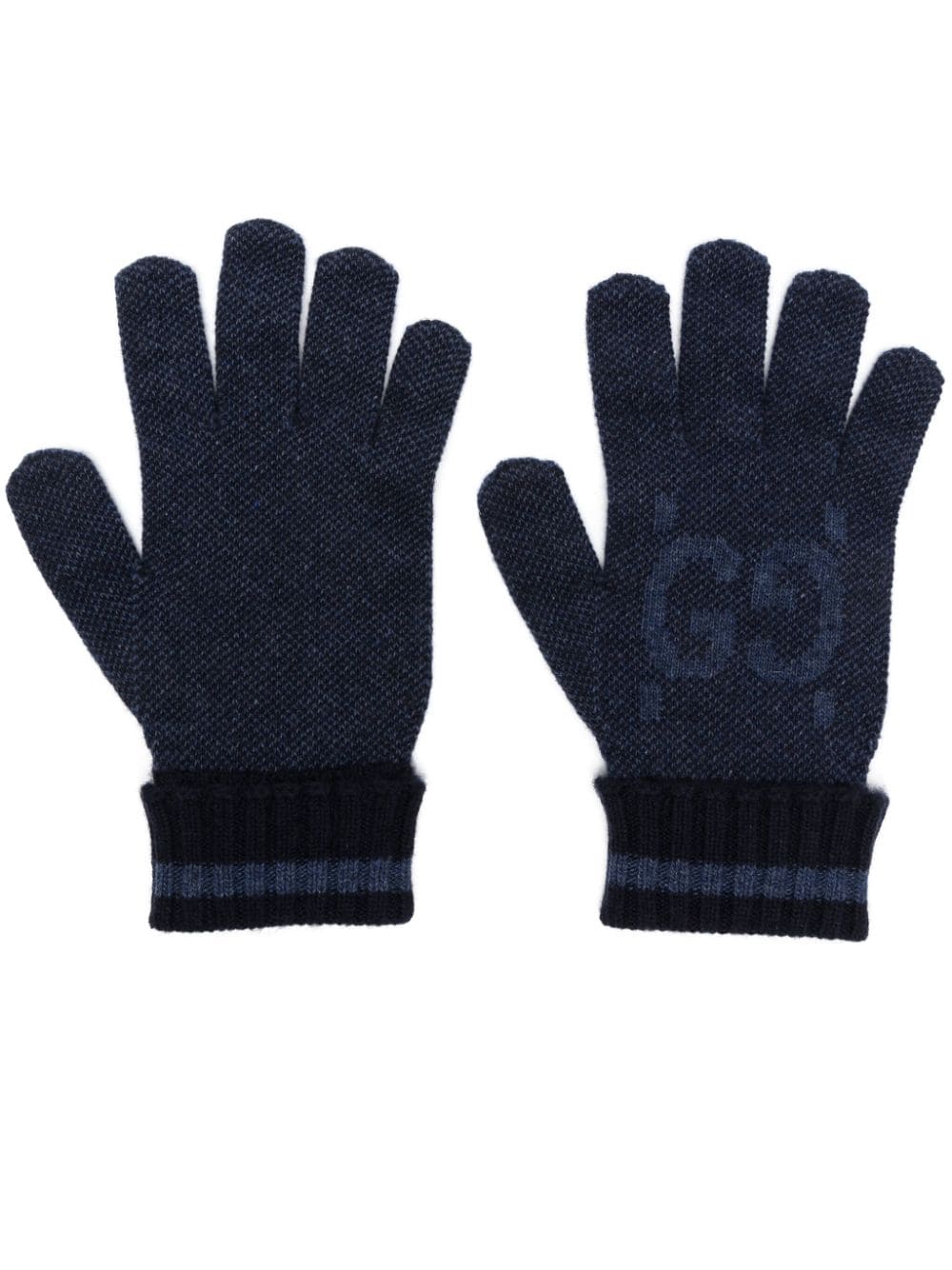 Gucci GG-intarsia cashmere gloves - Blue von Gucci