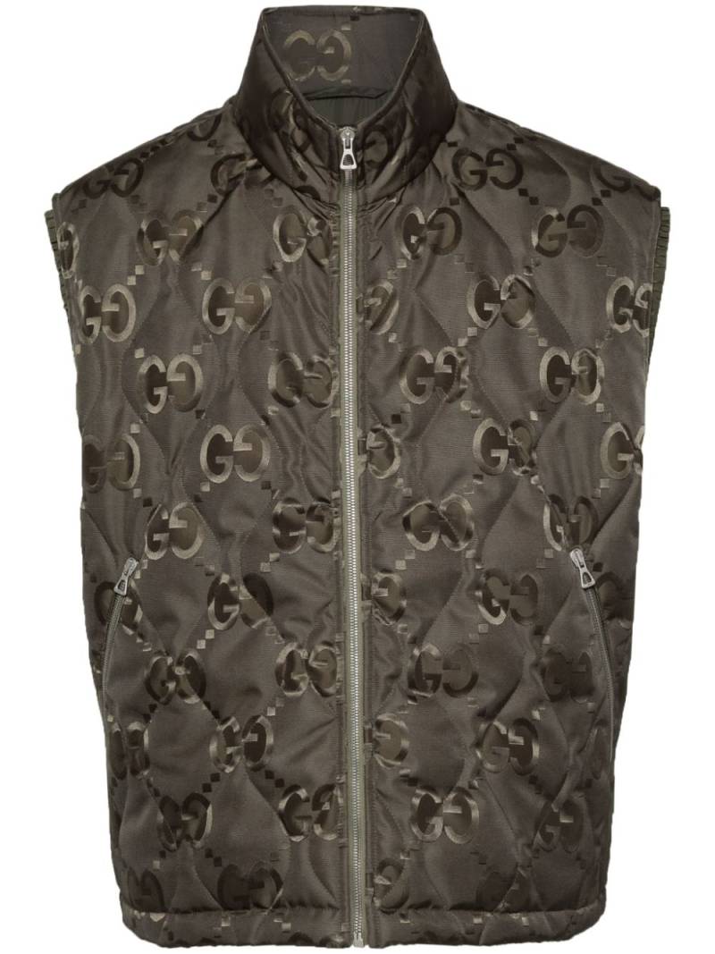 Gucci GG-jacquard diamond-quilt gilet - Green von Gucci