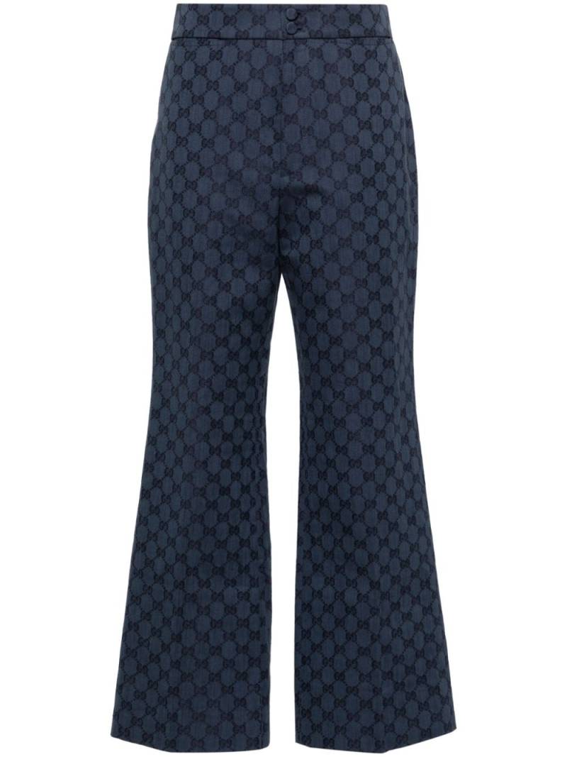 Gucci GG jacquard flared trousers - Blue von Gucci
