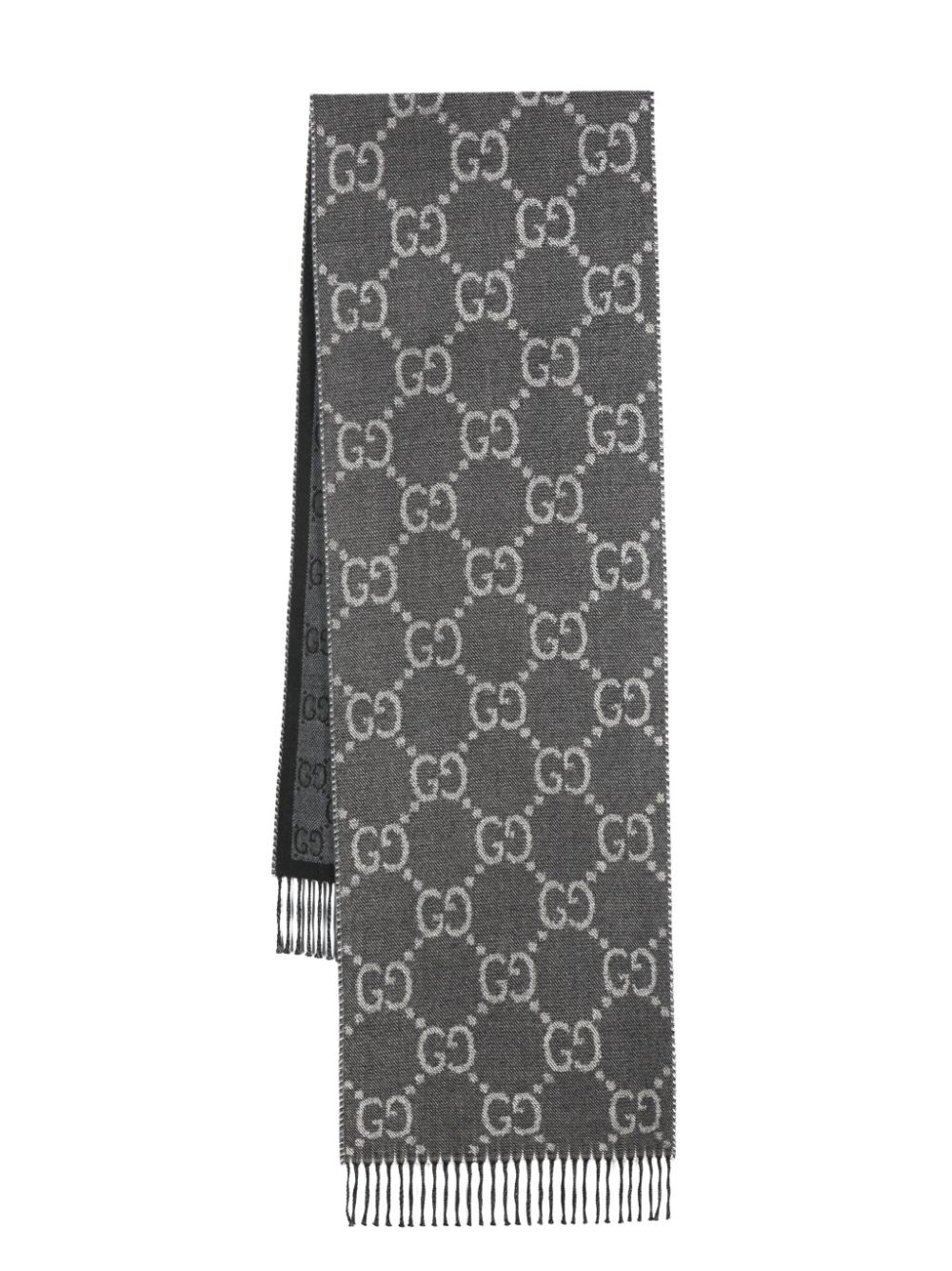 Gucci GG jacquard pattern knit scarf - Grey von Gucci