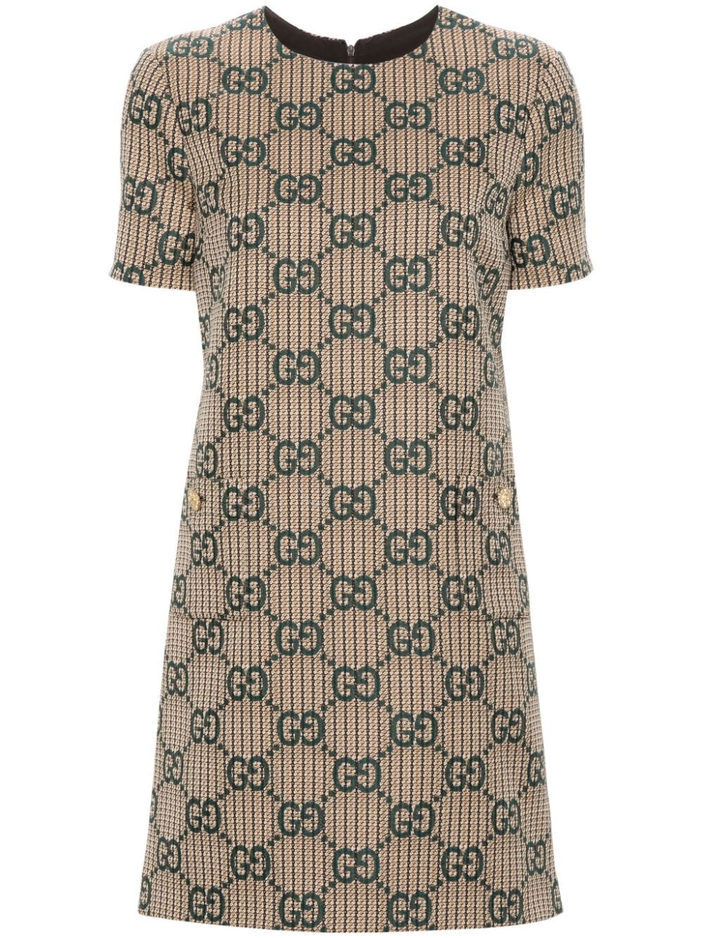 Gucci GG-jacquard wool dress - Neutrals von Gucci