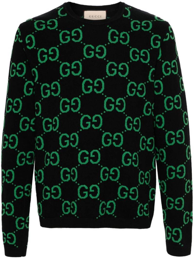 Gucci GG-jacquard wool jumper - Black von Gucci
