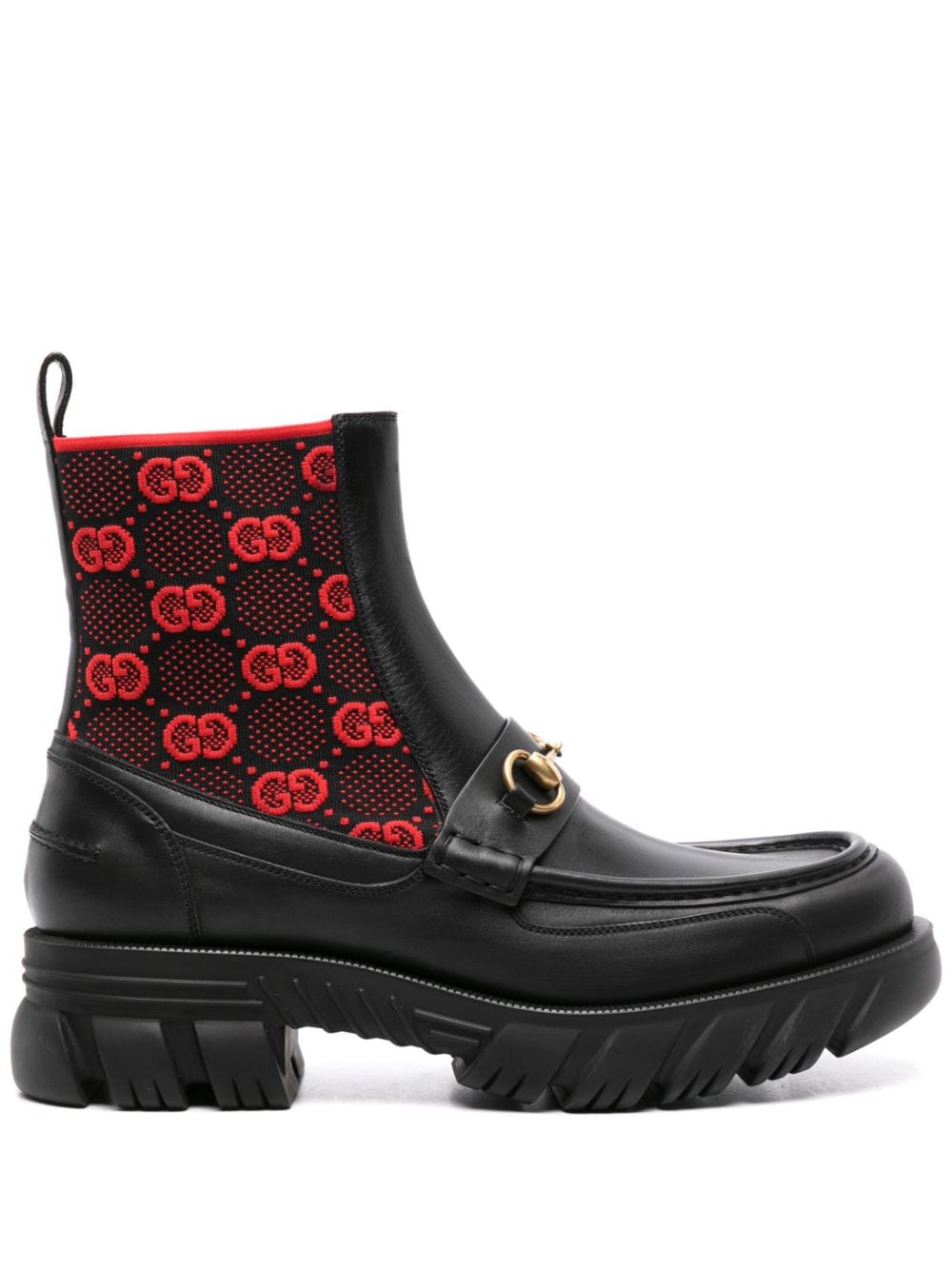 Gucci GG jersey Horsebit ankle boots - Black von Gucci