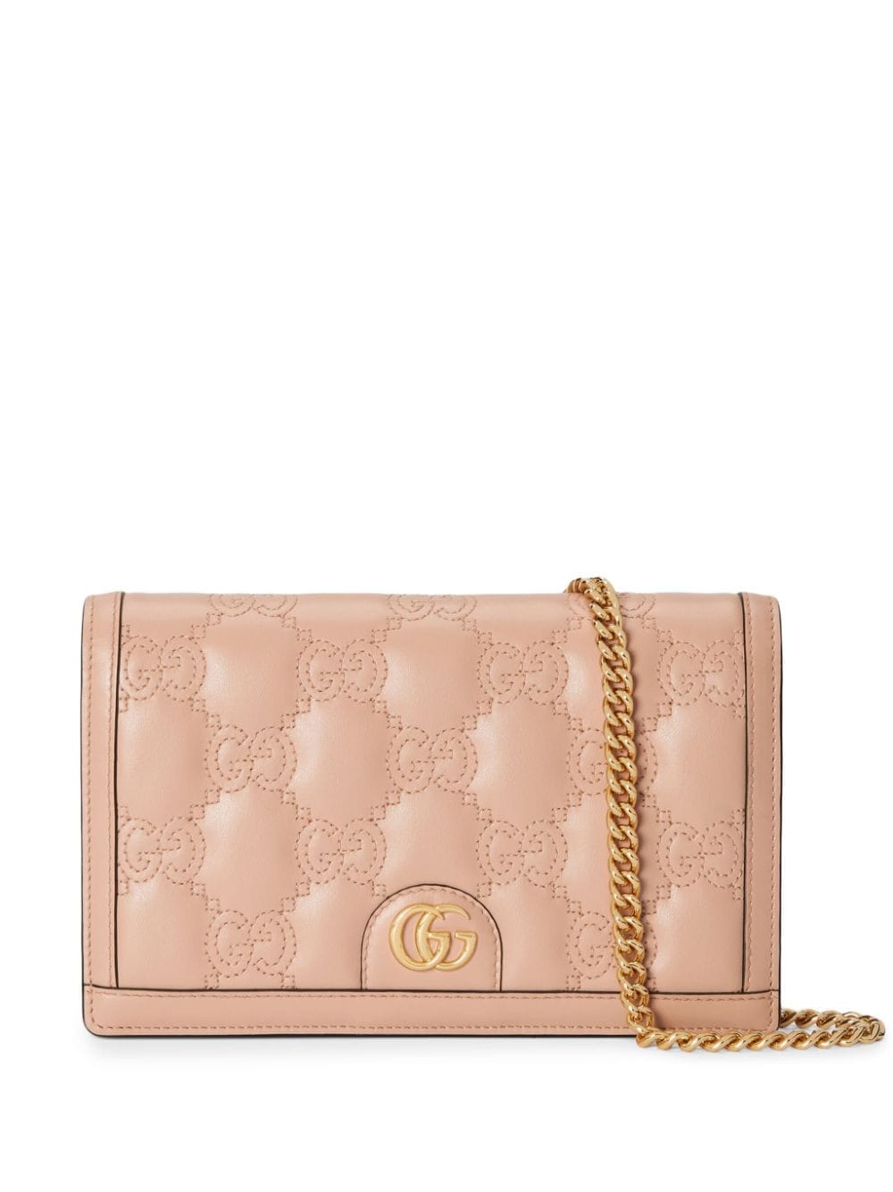 Gucci GG matelassé chain wallet - Pink von Gucci