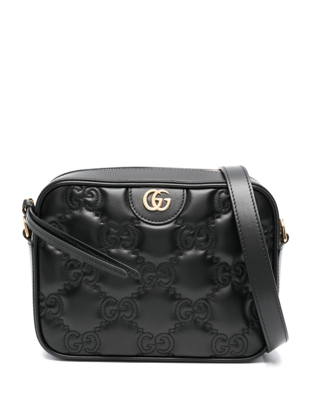 Gucci small GG matelassé camera bag - Black von Gucci