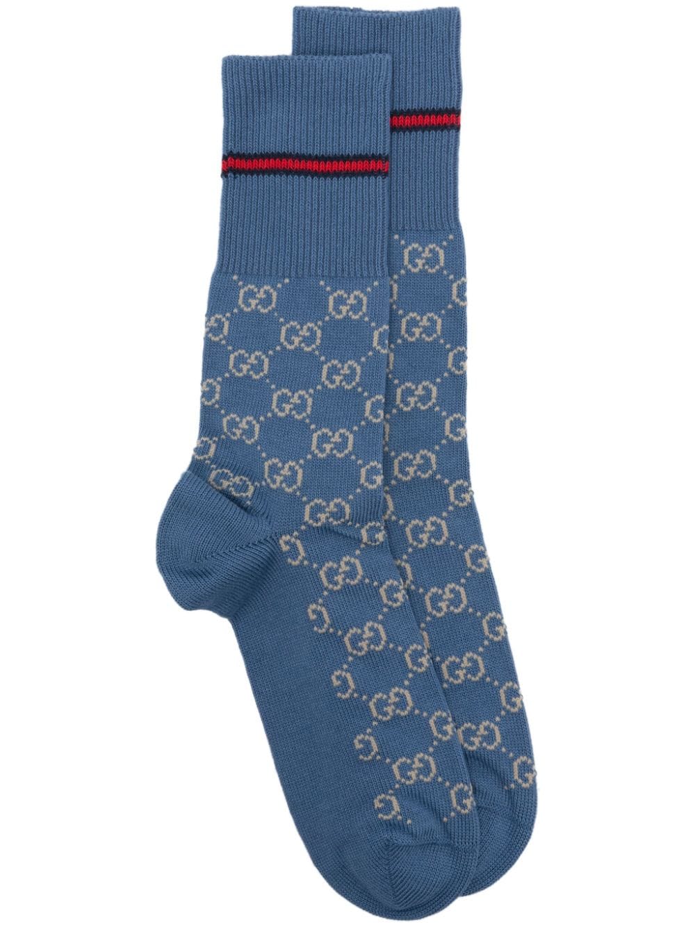 Gucci GG monogram-pattern cotton socks - Blue von Gucci