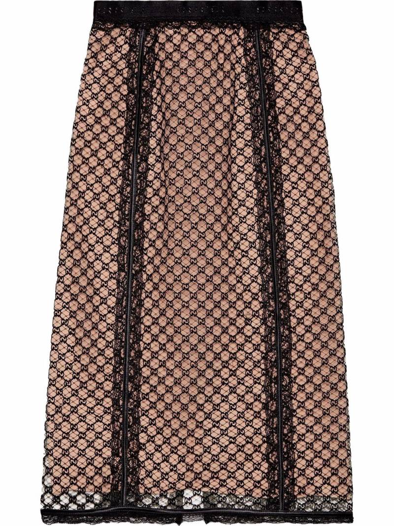 Gucci GG net-overlay skirt - Black von Gucci