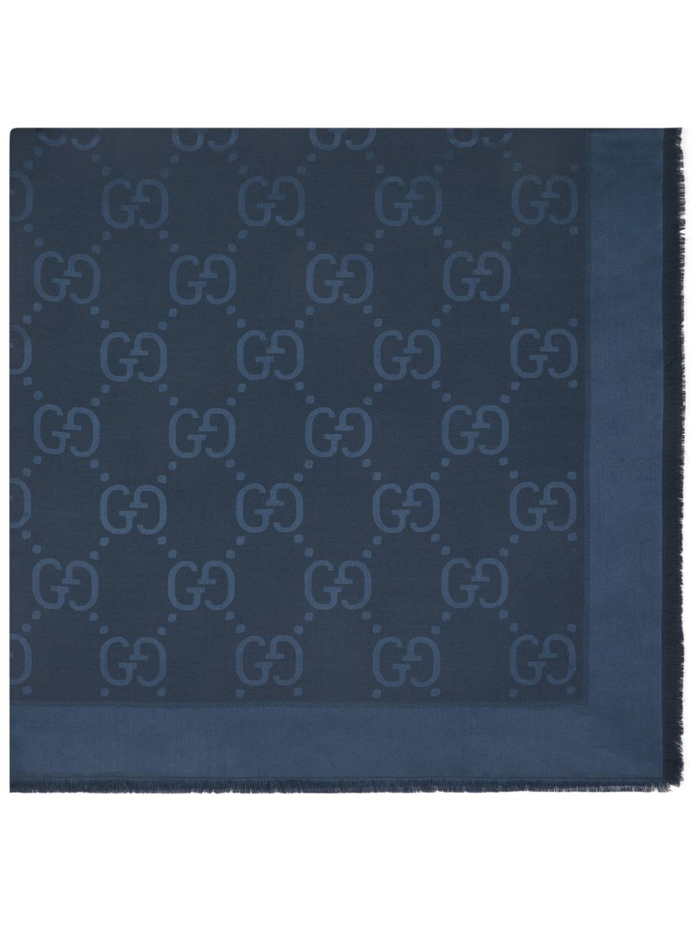 Gucci GG-pattern frayed scarf - Blue von Gucci
