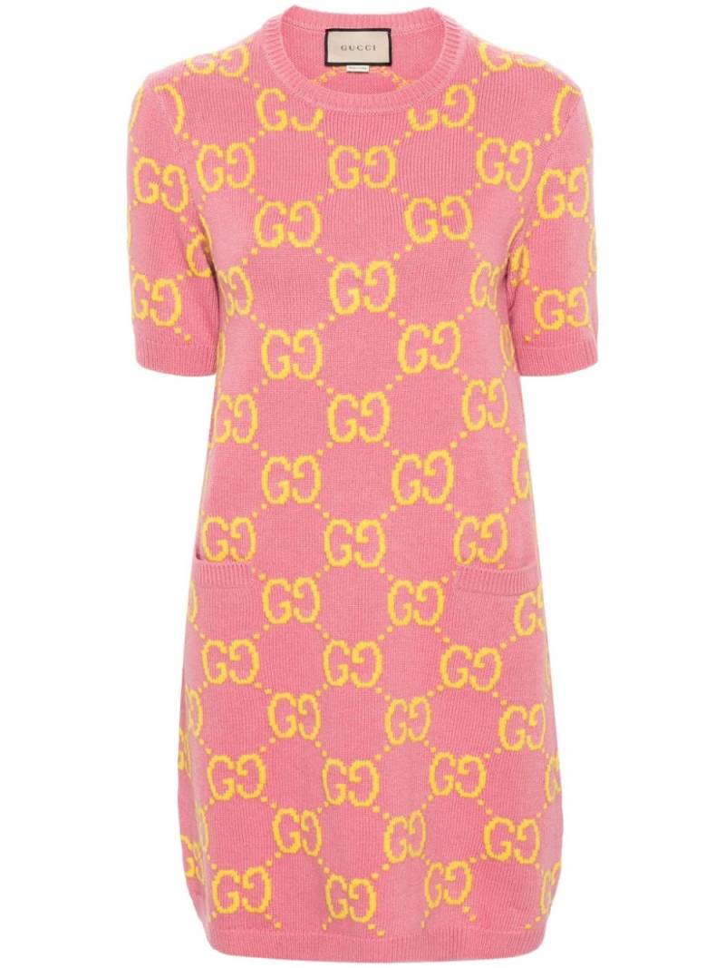 Gucci GG-pattern wool dress - Pink von Gucci