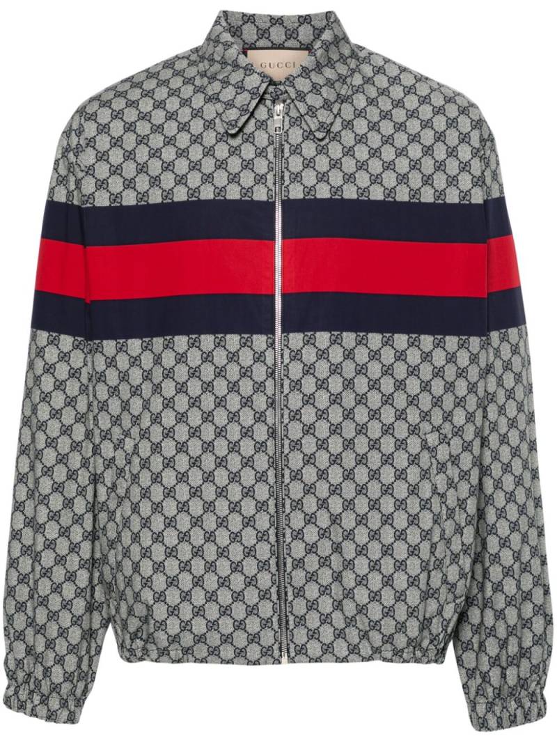 Gucci GG-print cotton bomber jacket - Blue von Gucci