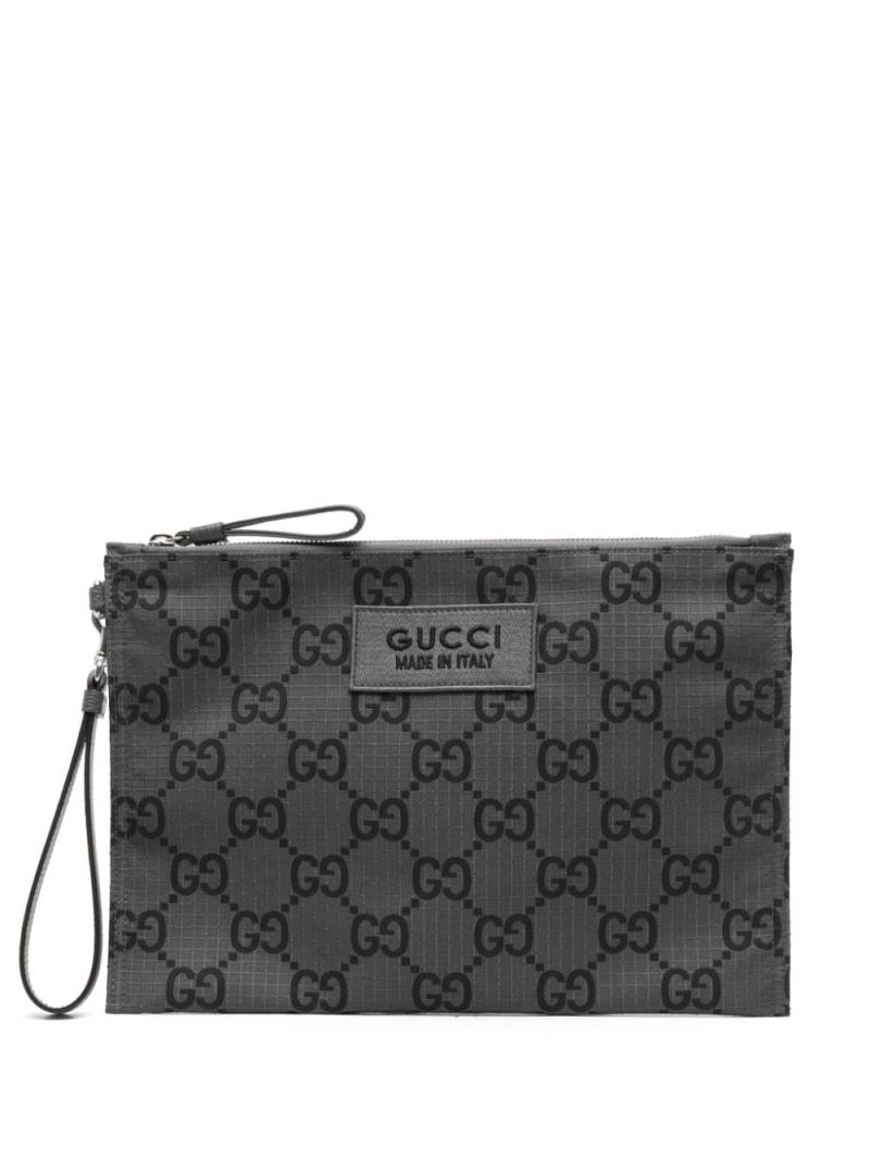 Gucci GG recycled polyester clutch - Grey von Gucci