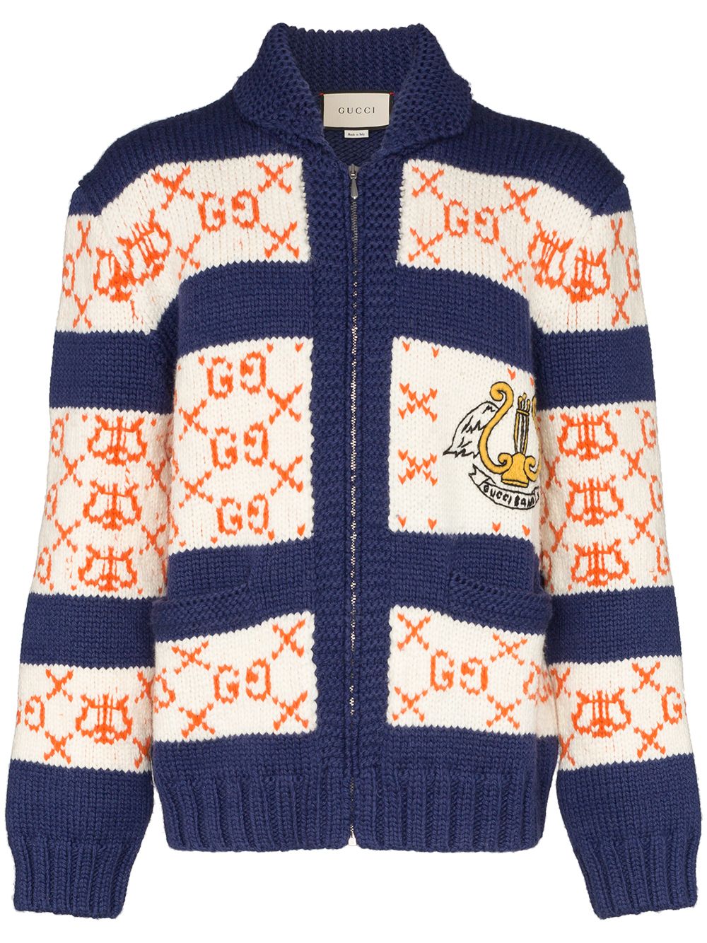 Gucci GG striped cardigan - Blue von Gucci