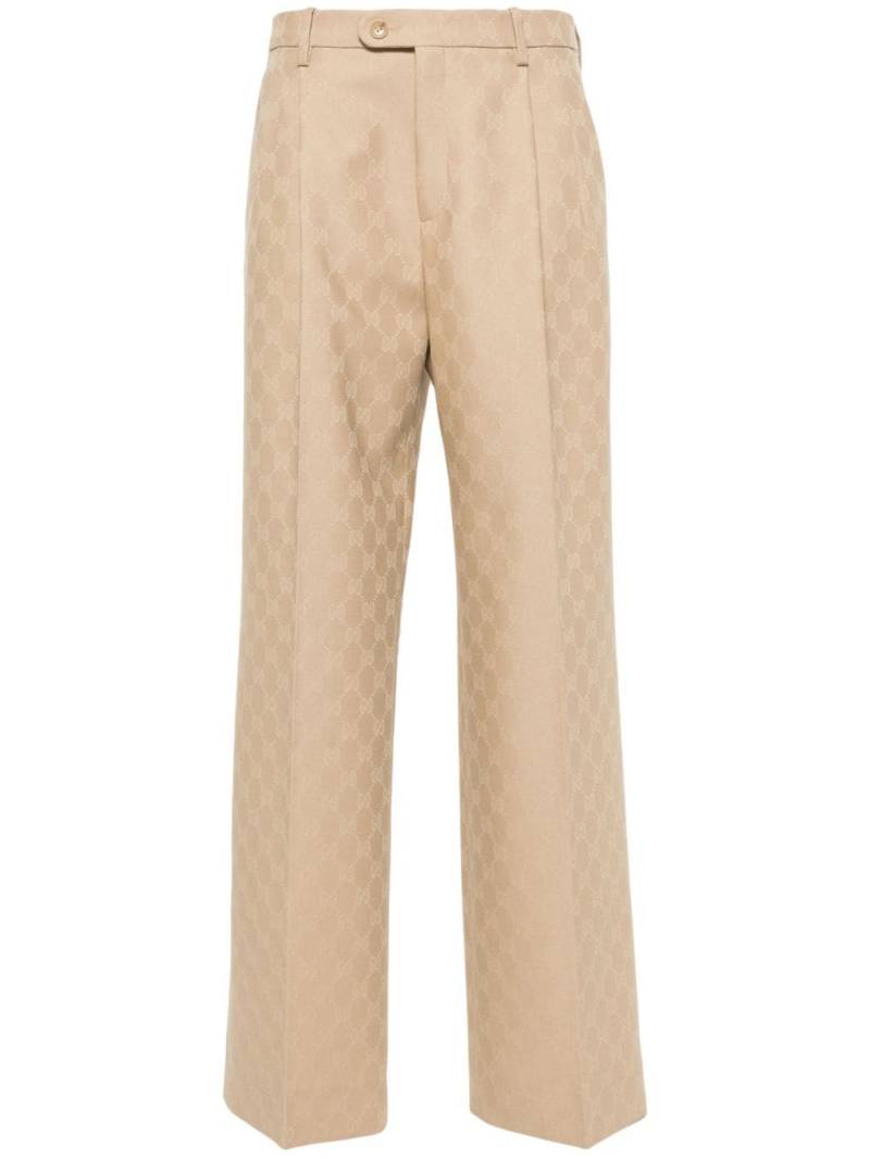 Gucci high-waist tailored wool trousers - Neutrals von Gucci