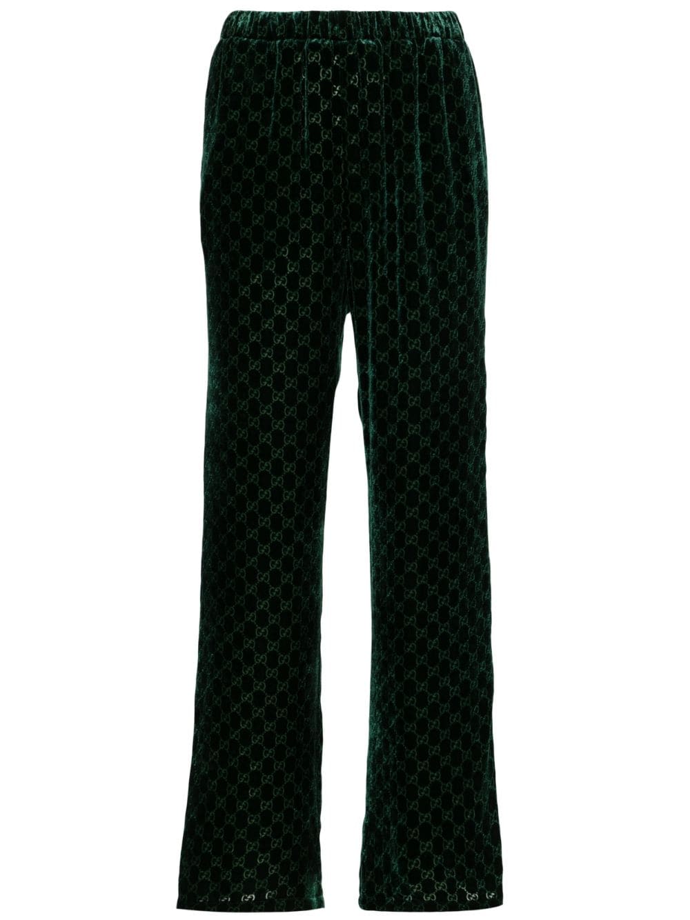 Gucci GG Supreme velvet trousers - Green von Gucci