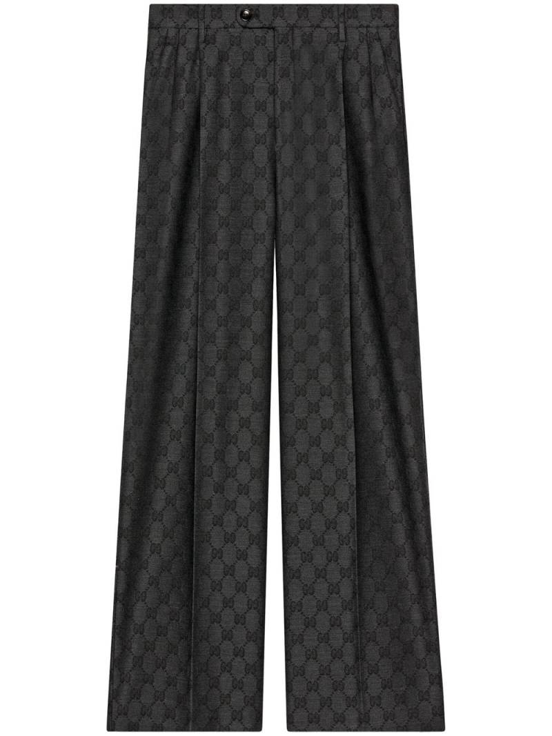 Gucci GG wool palazzo trousers - Grey von Gucci