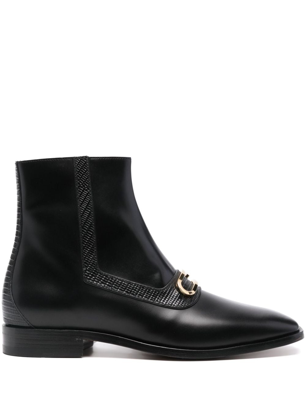 Gucci Geometric G leather boots - Black von Gucci