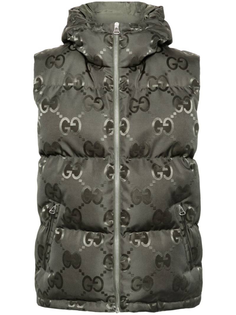 Gucci GG logo-print padded vest - Green von Gucci