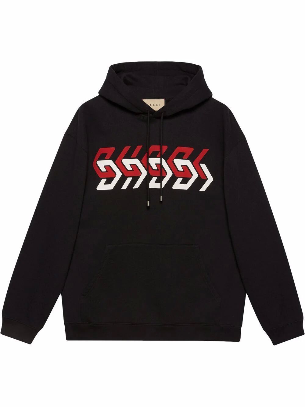 Gucci Gucci-mirror cotton hoodie - Black von Gucci