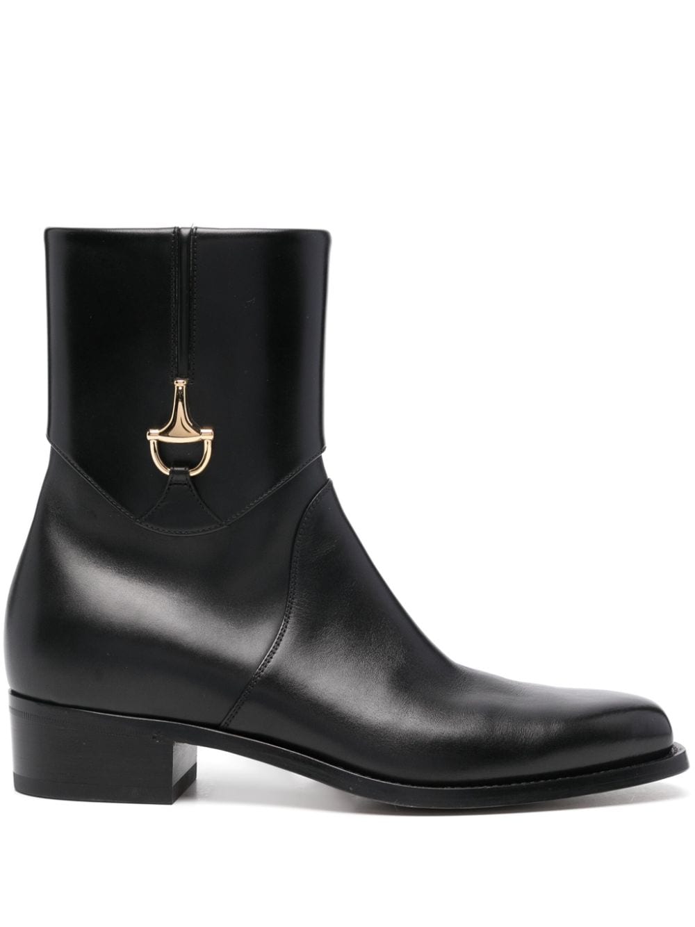 Gucci Horsebit-detail 45mm leather ankle boot - Black von Gucci