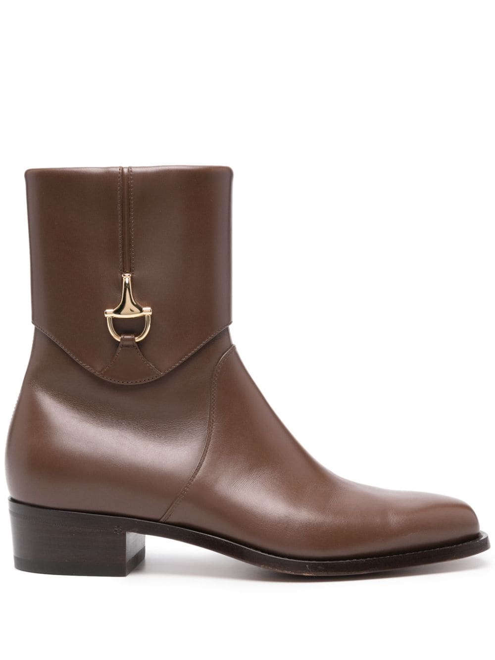 Gucci Horsebit-detail 45mm leather ankle boot - Brown von Gucci