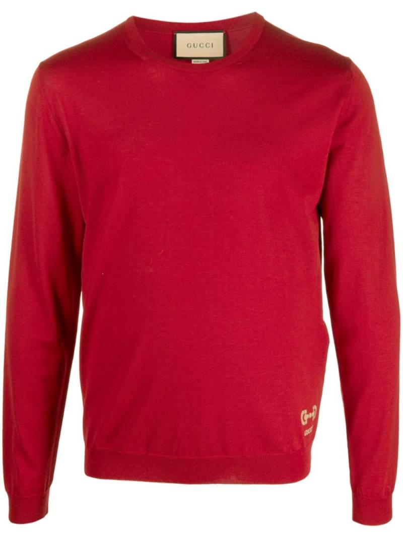 Gucci Horsebit intarsia wool jumper - Red von Gucci