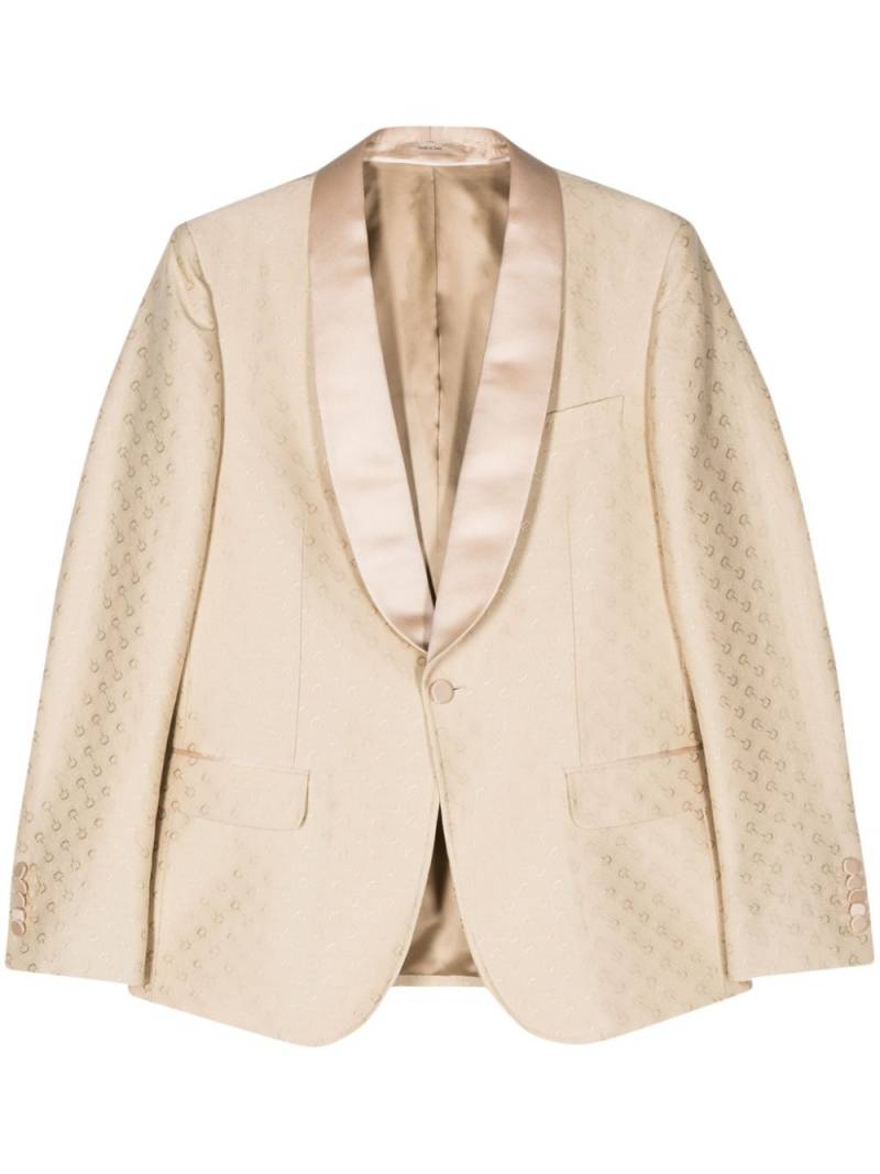 Gucci Horsebit-jacquard single-breasted blazer - Neutrals von Gucci