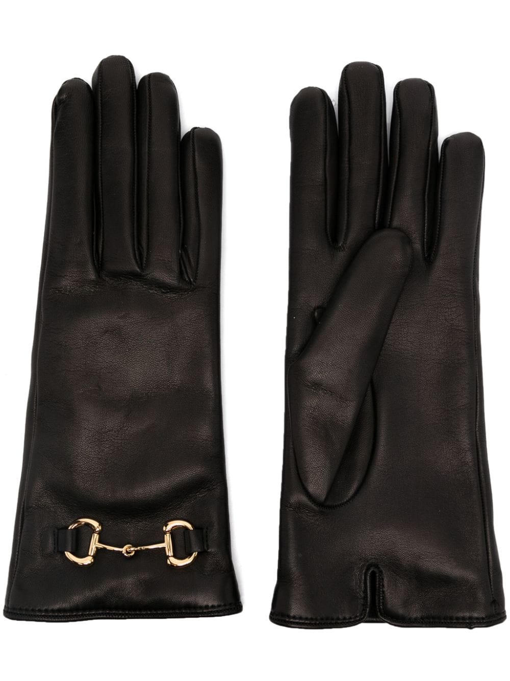 Gucci Horsebit leather gloves - Black von Gucci