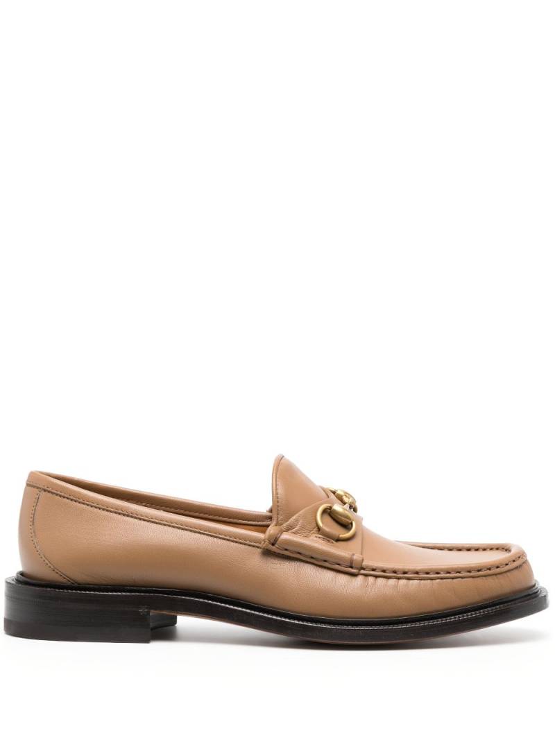 Gucci Horsebit leather loafers - Brown von Gucci