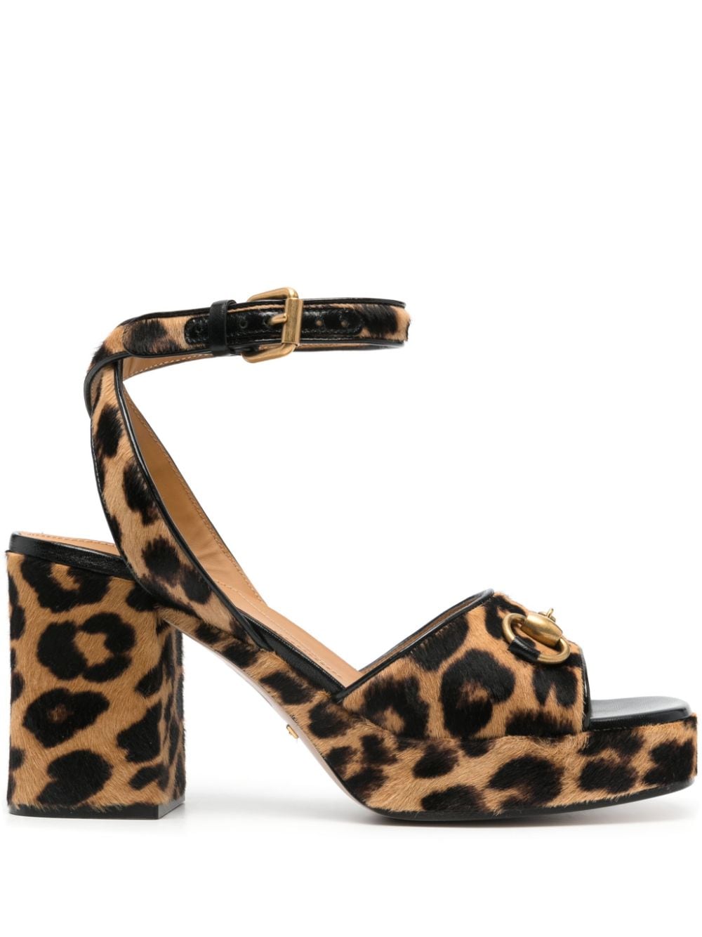 Gucci Horsebit 90mm leopard-print sandals - Brown von Gucci