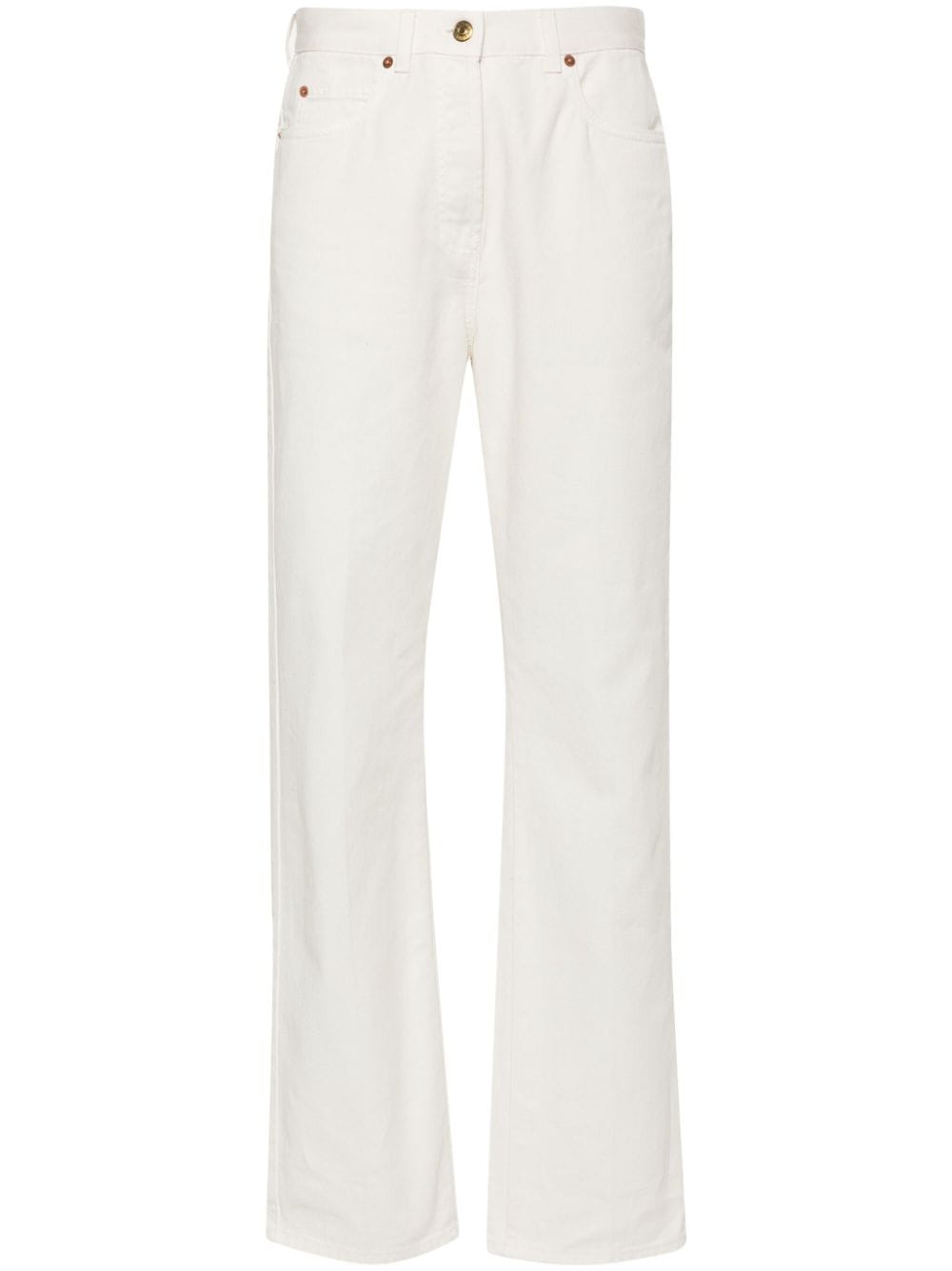 Gucci Horsebit straight-leg cotton trousers - White von Gucci