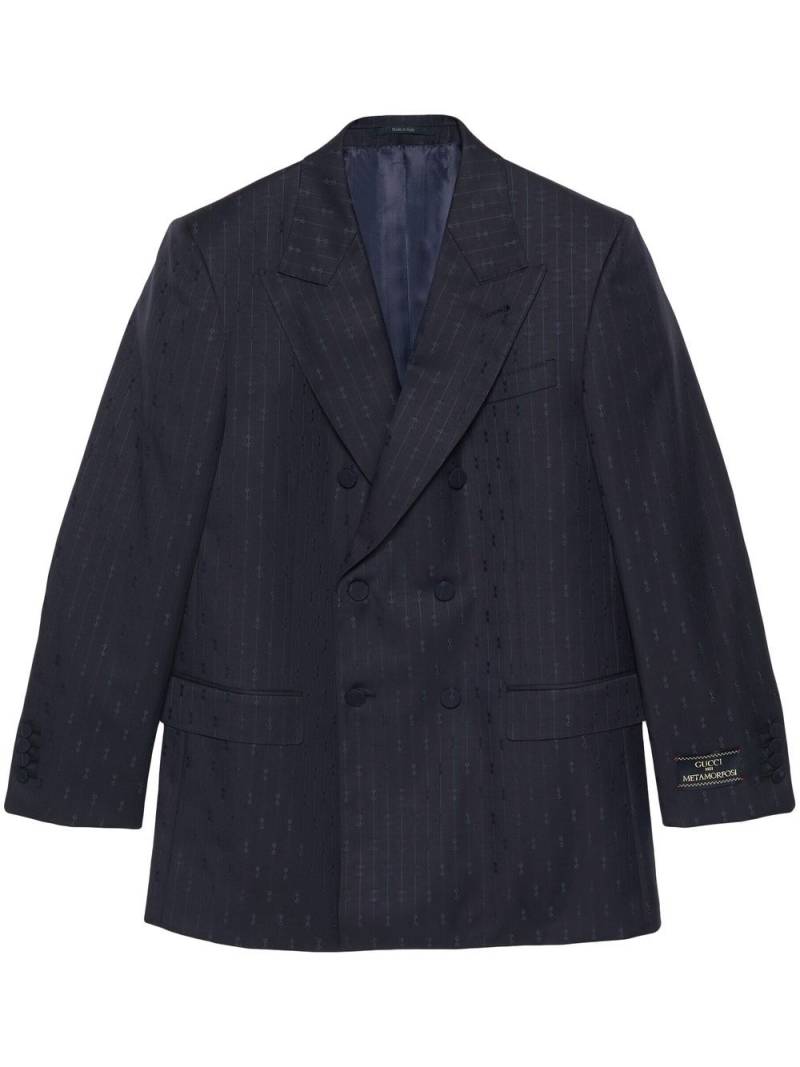 Gucci Horsebit striped wool jacket - Blue von Gucci