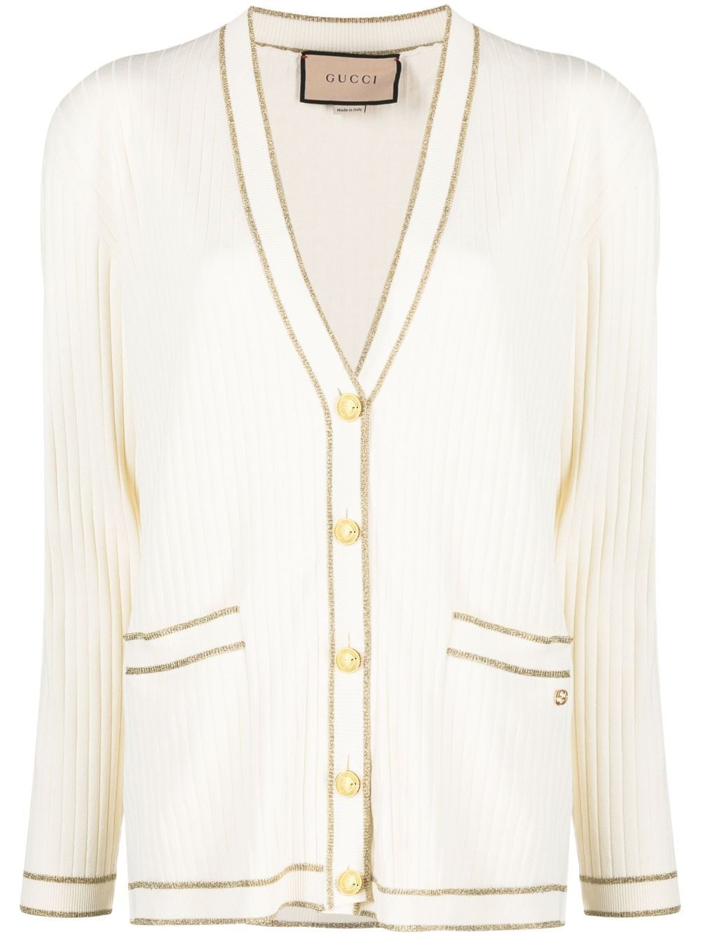 Gucci Incrocio GG ribbed-knit cardigan - Neutrals von Gucci