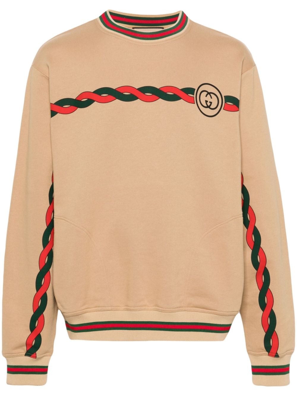 Gucci Interlocking-G Torchon cotton sweatshirt - Neutrals von Gucci