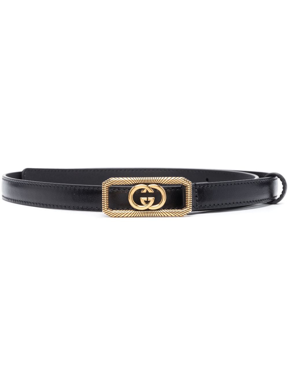 Gucci Interlocking G-buckle leather belt - Black von Gucci
