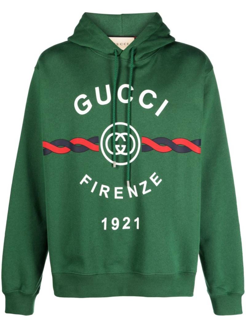 Gucci Interlocking G cotton hoodie - Green von Gucci