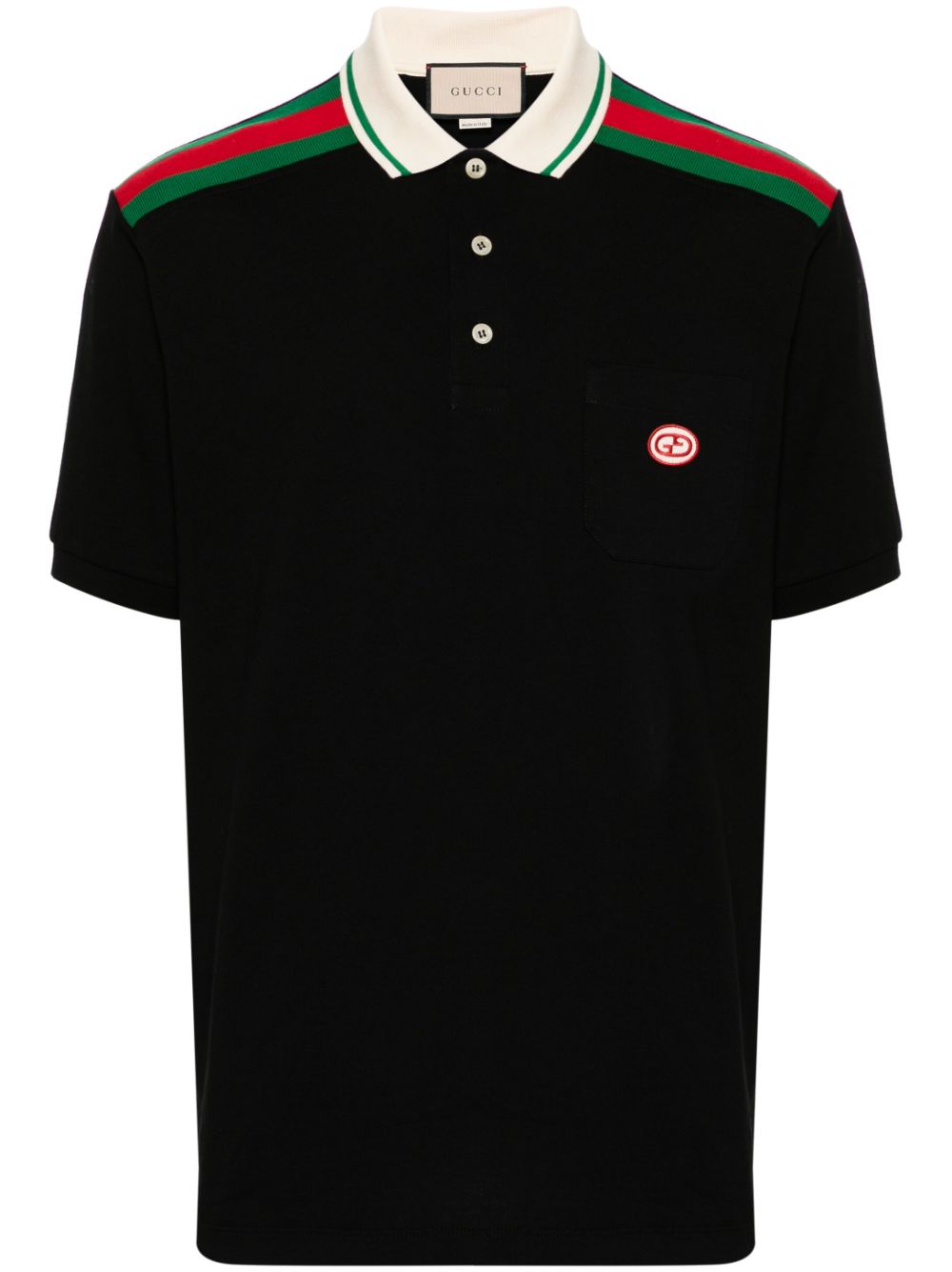 Gucci Interlocking G cotton polo shirt - Black von Gucci