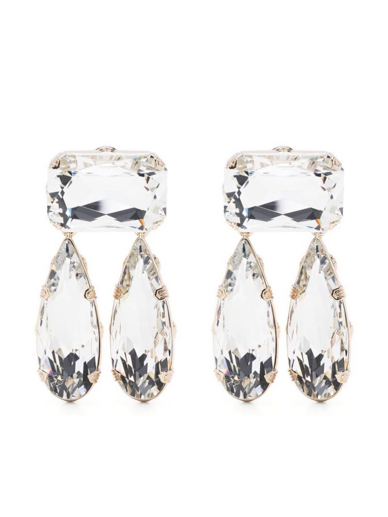 Gucci Interlocking G crystal drop earrings - Silver von Gucci