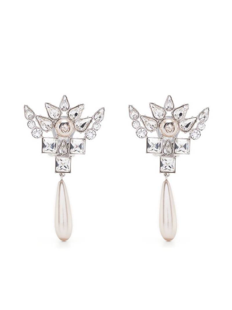 Gucci Interlocking G crystal earrings - Silver von Gucci