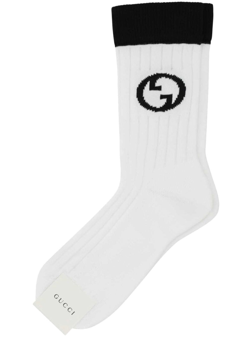 Gucci Interlocking G intarsia-logo socks - White von Gucci