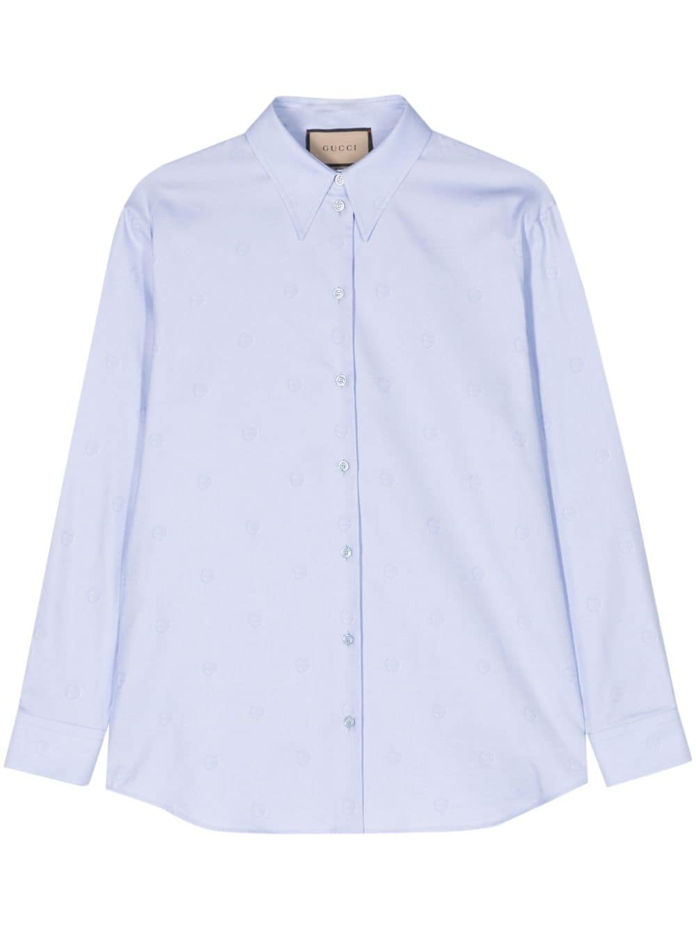 Gucci Interlocking G-jacquard cotton shirt - Blue von Gucci