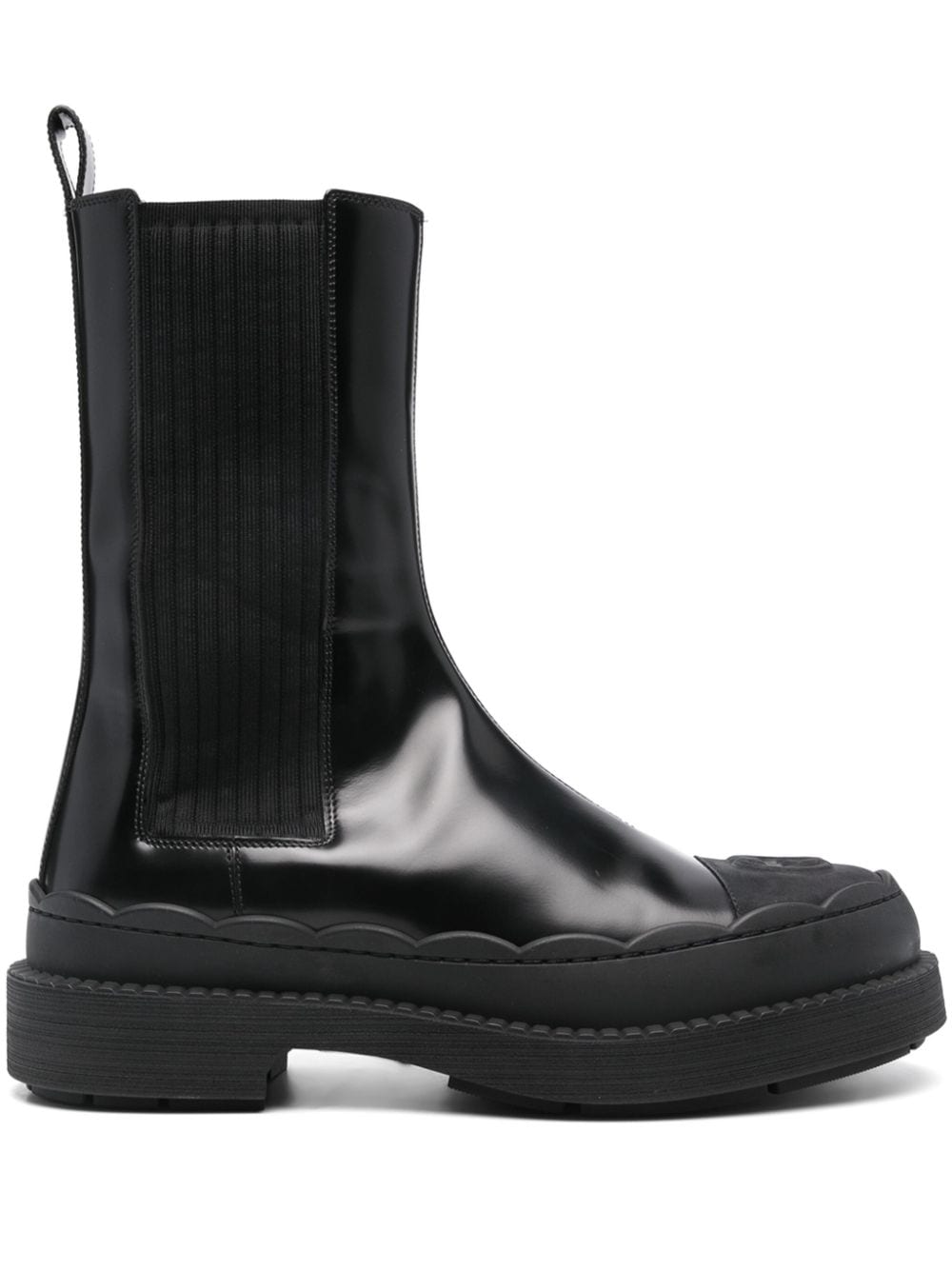 Gucci Interlocking G-logo leather boots - Black von Gucci