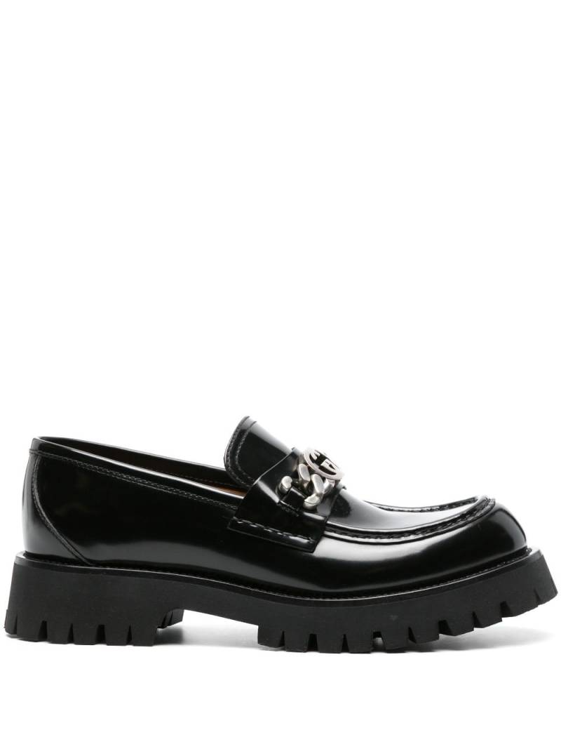 Gucci Interlocking G-chain leather loafers - Black von Gucci